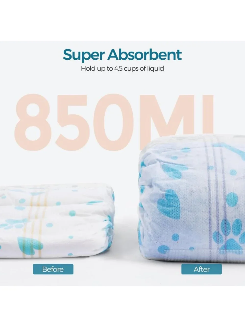 Disposable Male Dog Diapers, 40 Count, Large, Leak Proof, Ultra Absorbent, Soft
